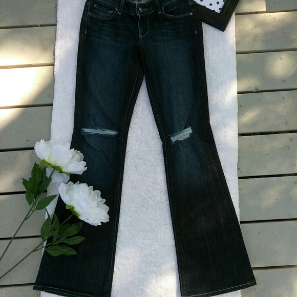 Paige laurel canyon dark wash flare leg jeans - Picture 3 of 6